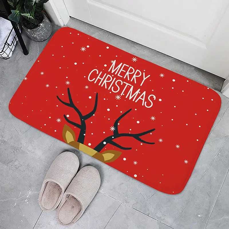 Christmas Plaid Check Floor Mat Decorations Winter Xmas Front Door Mat Bathroom Non-Slip Foot Pad Christmas DecorationsM251126