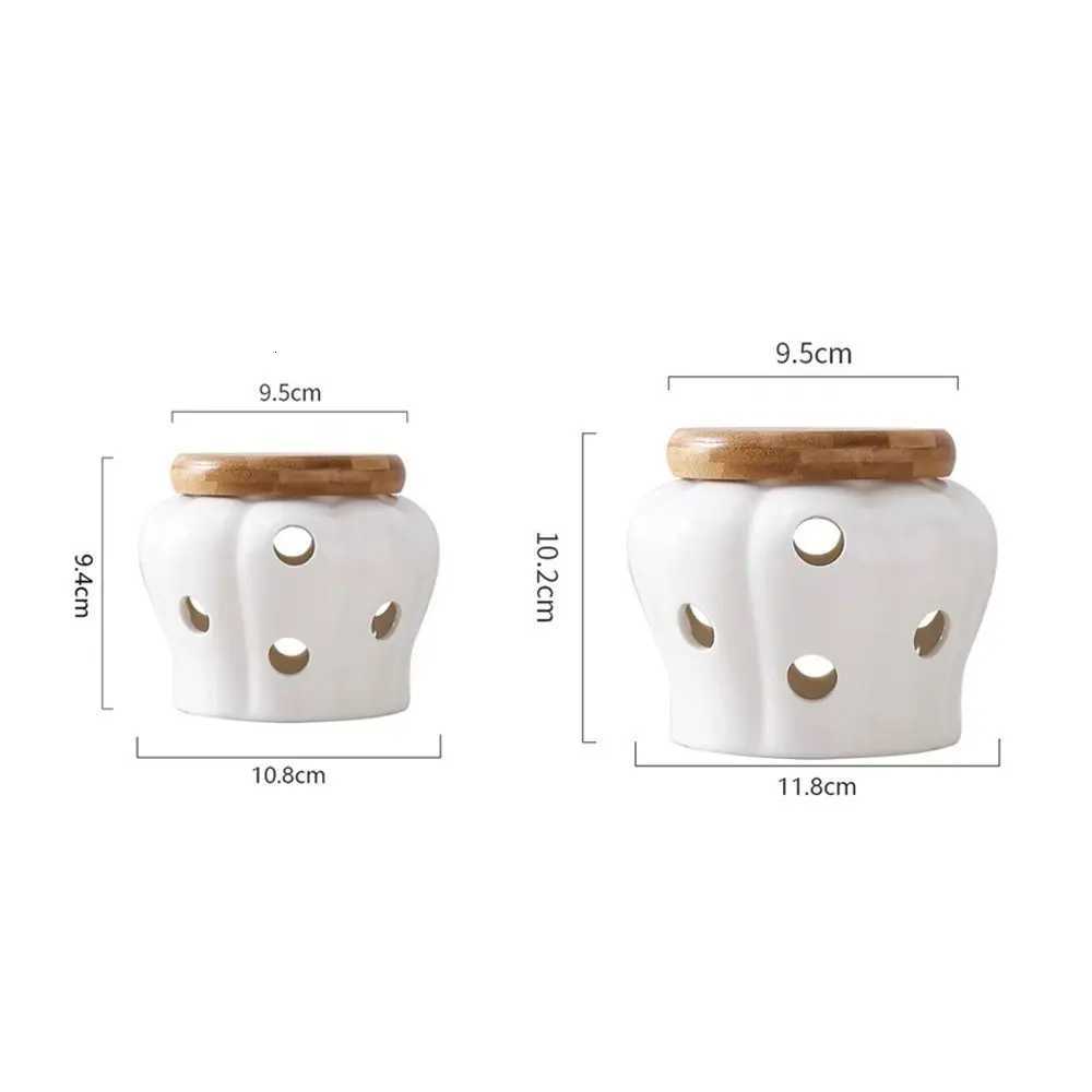 Ceramic Kitchen Storage Jar Pumpkin Shape Food Storage Spice Storage Jar Garlic Ginger Storage with Lid Candle Lampshade Kitchen Y251126
