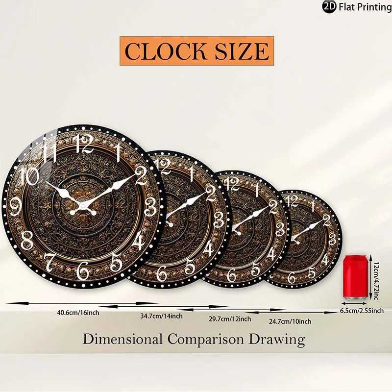 Wooden Silent Wall Clock nate gold wall clock intricate patterns Quartz Analog Clock FarmhouseOffice Idea Christmas Halloween C251126