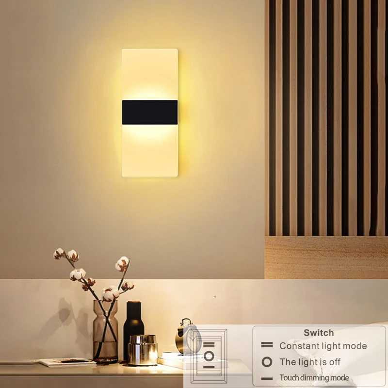USB Recharge Wall Lamp Touch Motion Sensor Switch Indoor Acrylic Night Lights Bedroom Bedside Wall Sconce Nordic LED Wall Light M251126