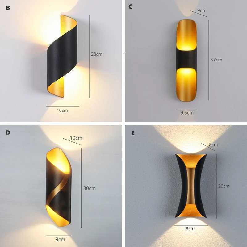 14W LED Wall Lights For Living Room Modern Lighting Black Gold Wall Mount Sconce Bedroom Light Indoor Wall Fixtures Up Down Lamp M251126