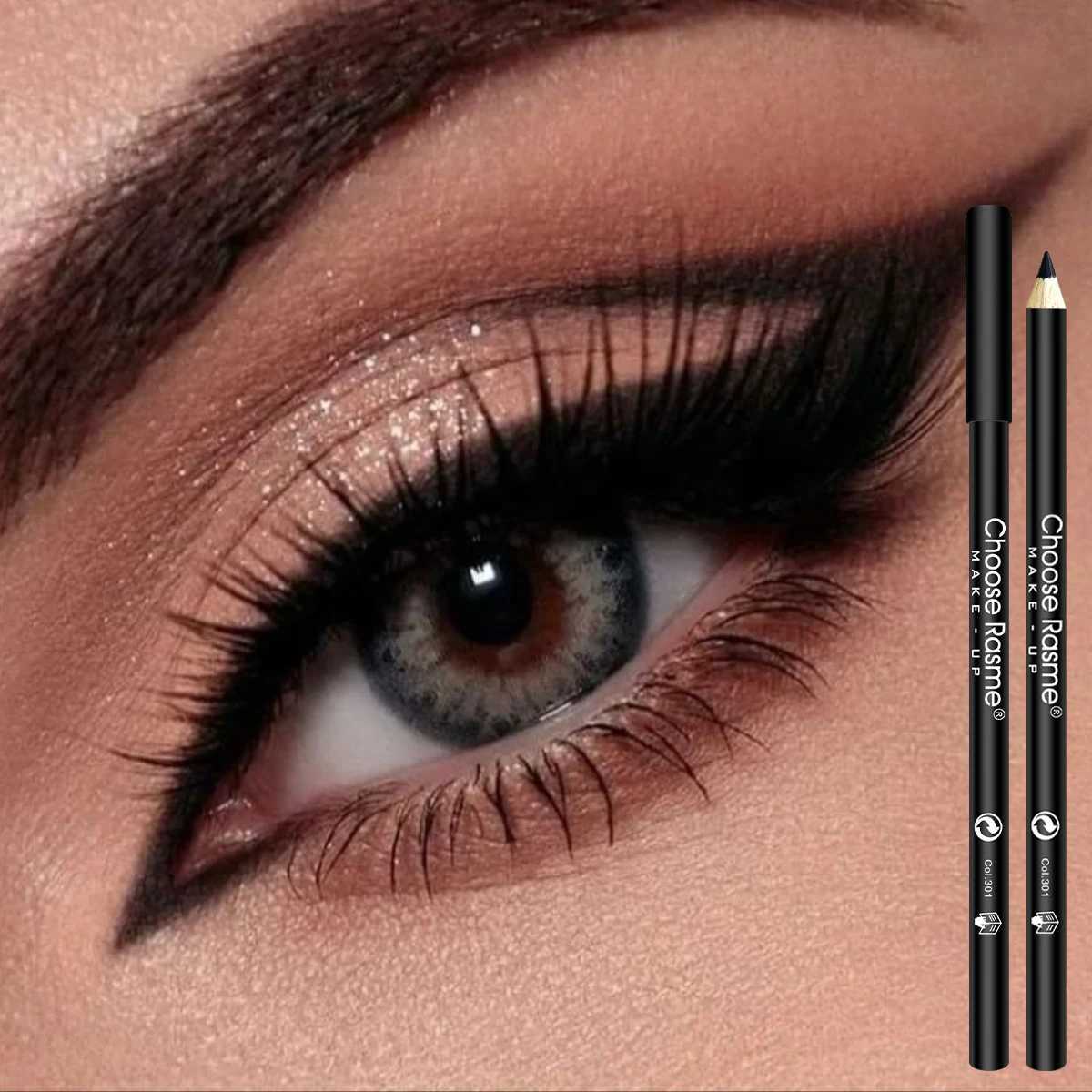 12pcs Waterproof Black Eyeliner Pencils-Smudge-Proof Long-Lasting Beginner-Friendly Eye Makeup T251126