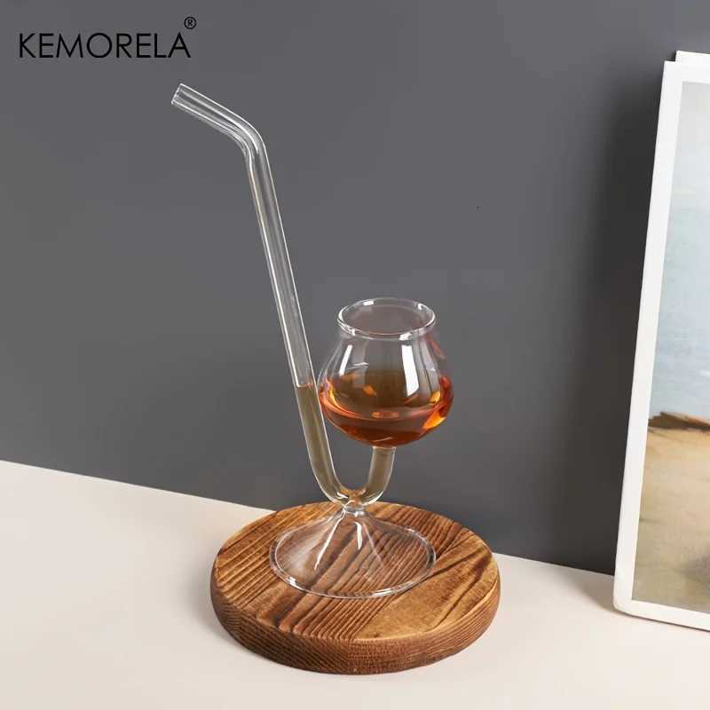 KEMORELA Pipe Type Whiskey Glass Vampire Wine Glass Material Suitable for Red Wine Glass Wine Whiskey Home Bar Party Club C251126