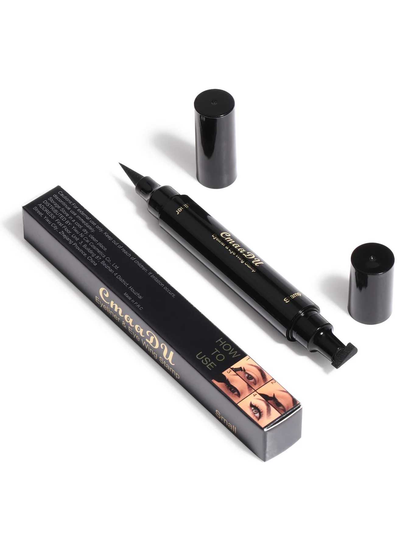1 Pcs Black Wings Stamp Liquid Eyeliner Easy Cat Eye Template Makeup Tool Anti-smudge Vamp Wing Lasting Waterproof Anti-sweatT251126
