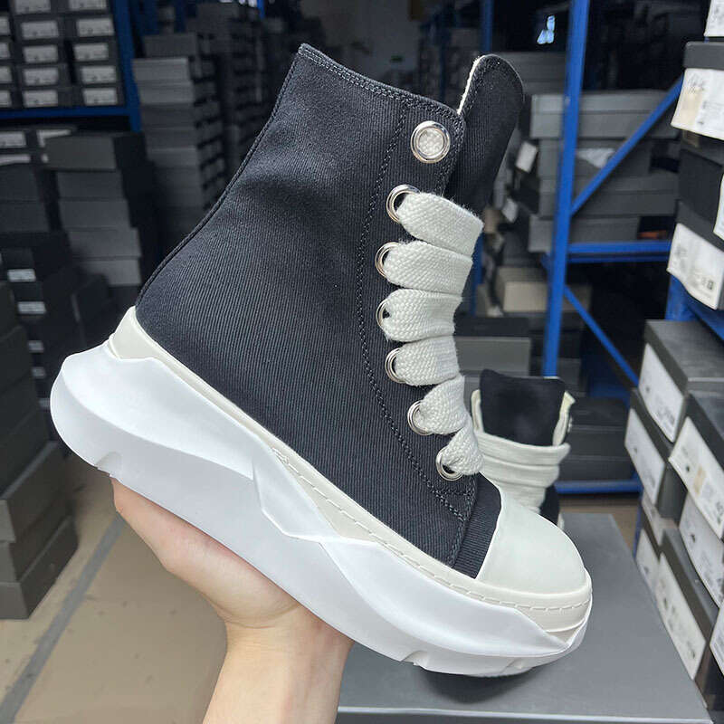Classic high top trendy shoes for men, canvas thick soled, height increasing board shoes, women's fashion combination sole, RO, same style short 