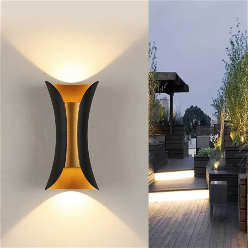 Aluminum Golden Body LED Wall Light Outdoor Waterproof IP65 Porch Garden Sconce Balcony Wall Lamp AC110V 220V M251126