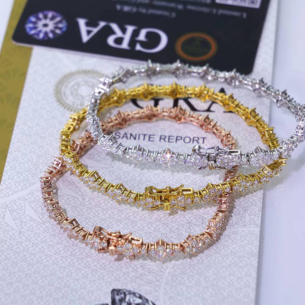2025 Luxury 65mm S925 Silver VVS Moissanite Airplane Tennis Chain Bracelet Hip-Hop Trendy Accessory for Men Customize