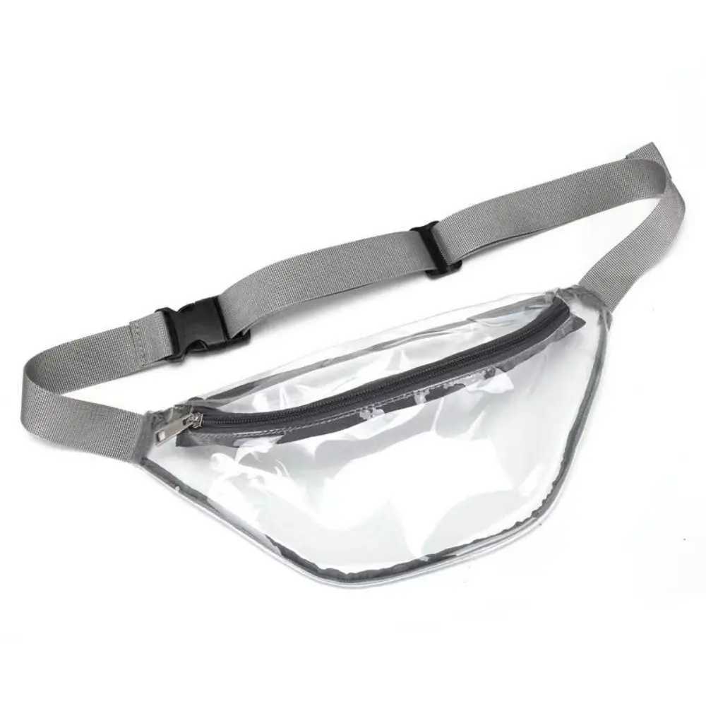 Waterproof Transparent Waist Bag Zipper Half Moon Belt Bag PVC Chest Bag Simple Water-Sprinkling Festival Clear Crossbody BagT251126