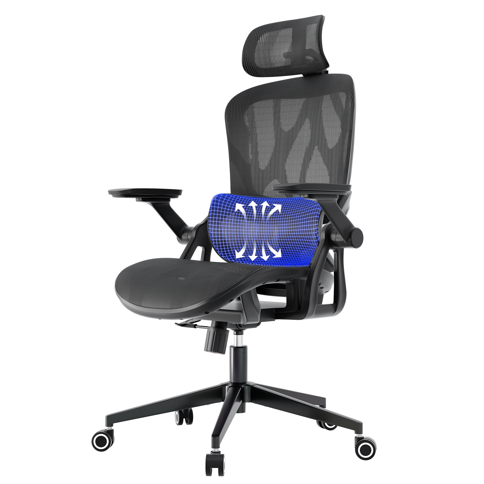 White black multifunctional study chair Stylish White/Black Adjustable Seat with Multiple Functionality - Ideal Study Companion with grab