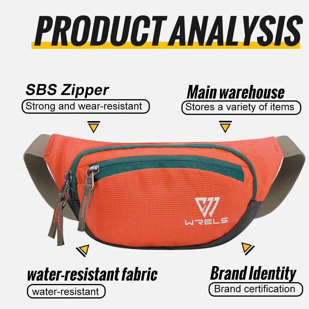 WRELS Running Waist Belt Bag Sport Multifunctional Ultralight Bounce Free Running Waist Pack Waterproof Fitness Mobile Phone BagT251126