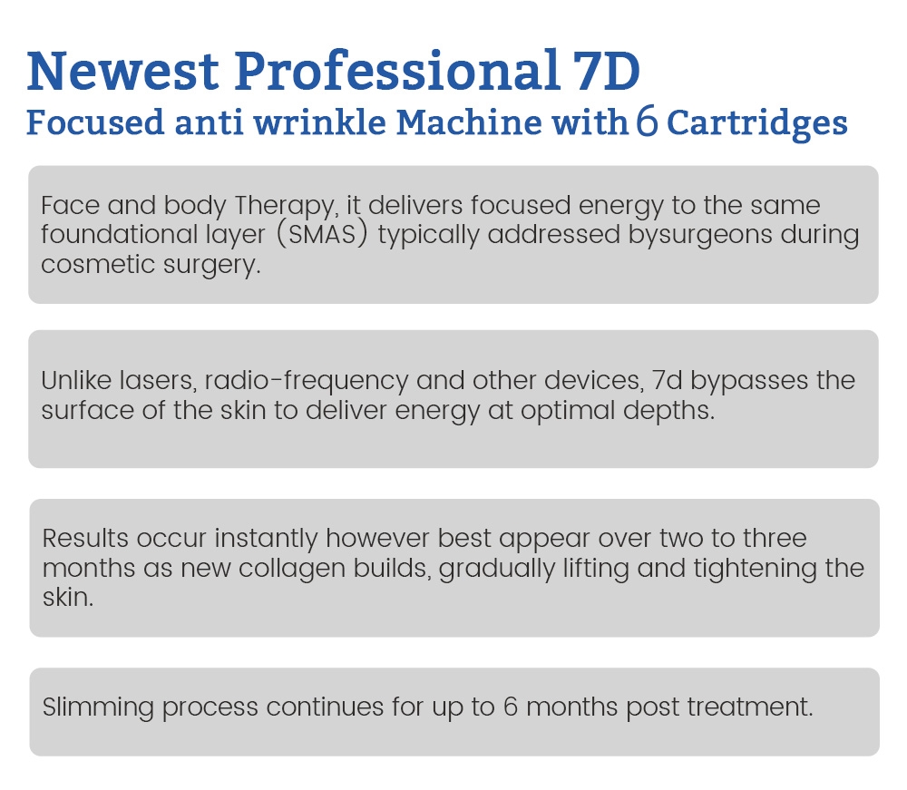 7DHifu Cosmetic Equipment For Salon Use - Advanced Lifting Technology - Facial Rejuvenation Device - Wrinkle Remover - Long-Lasting Effects NEW