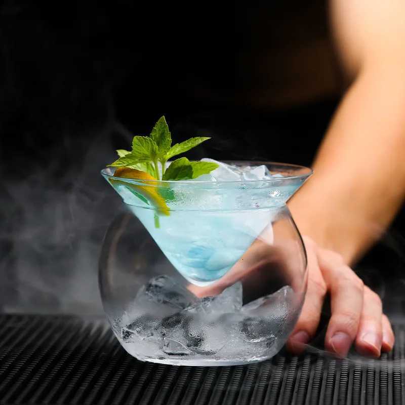 Martini Molecular Cocktail Cup Triangle With Base Beverage Glasses Creative Glass Ball Cup Party Drinking Ware Bar Accessories C251126