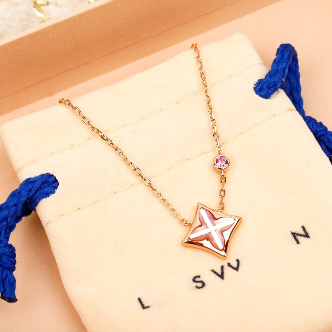 12A necklace designer necklace for women and men flower necklace simple classic luxury stainless steel materials letter engraving travel party wedding fashion