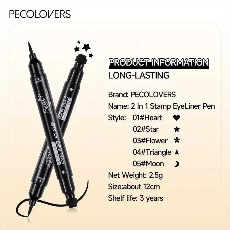 7 Styles Eyeliner Stamp Pen Red Black Liquid Eyeliner Pen Double-ended Lazy Eye Liner Pencil Fast Drying Waterproof Eye MakeupT251126