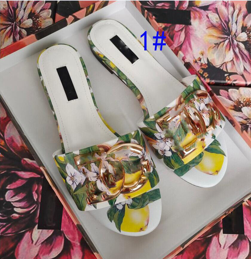 Designer Orange Fashion H slippers female summer flat luxury outside leather sandals Crocodile Skin of the beach tourism word slipper Ladies Beach Sandals