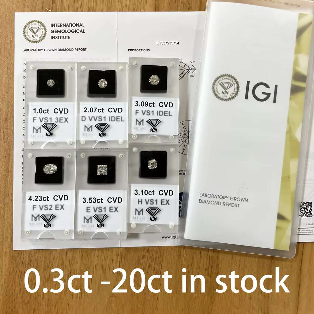 Mishang International IGI GIA Certificate 0.5ct 1ct 1.5ct 2ct 3ct 4ct 5ct Wholesale Lab Diamond Loose HPHT CVD Lab Grown Diamond