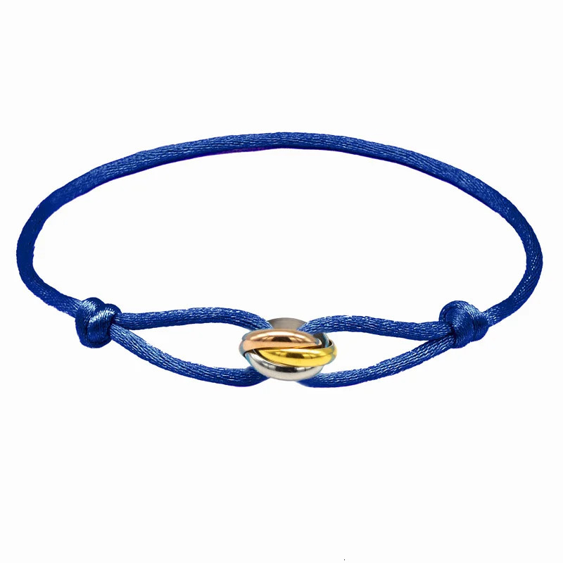 Bracelet 3 Stainless Steel Metal Buckle Adjustable Rope Classic Mens Friendship Jewelry Gift 250425y