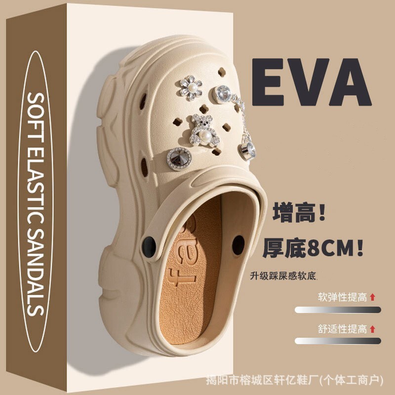 2025 Free Shipping Designer Shoes New Free Shipping Designer Shoes Eva Shit Feeling Hole Women In Summer Breathable And Odorless Baotou Slippers Thick