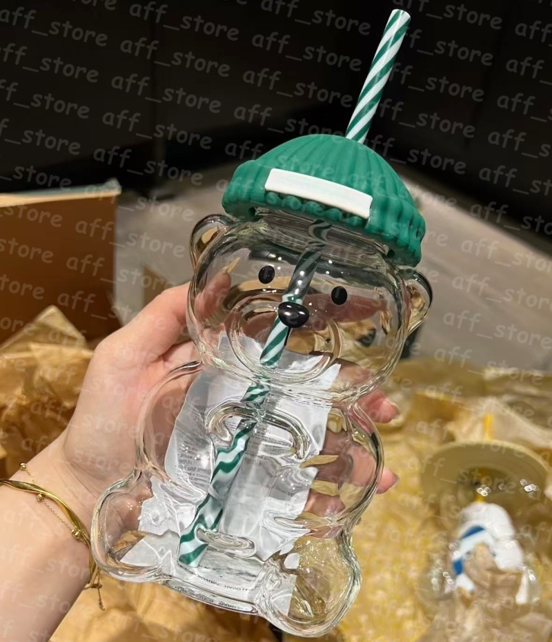 20oz Transparent Glass Cup With Straw and Hat Ideal for Iced Coffee /Cold Drinks Nice Xmas Gift