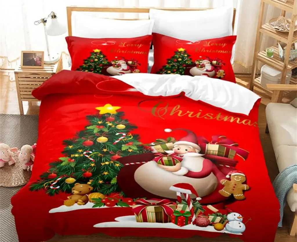 Christmas Christmas Quilt Cover Bedding Set Duvet Comforter Pillow Case Twin Queen King Double Full Single 3PCS Bedroom Decor Women Gift Y251126