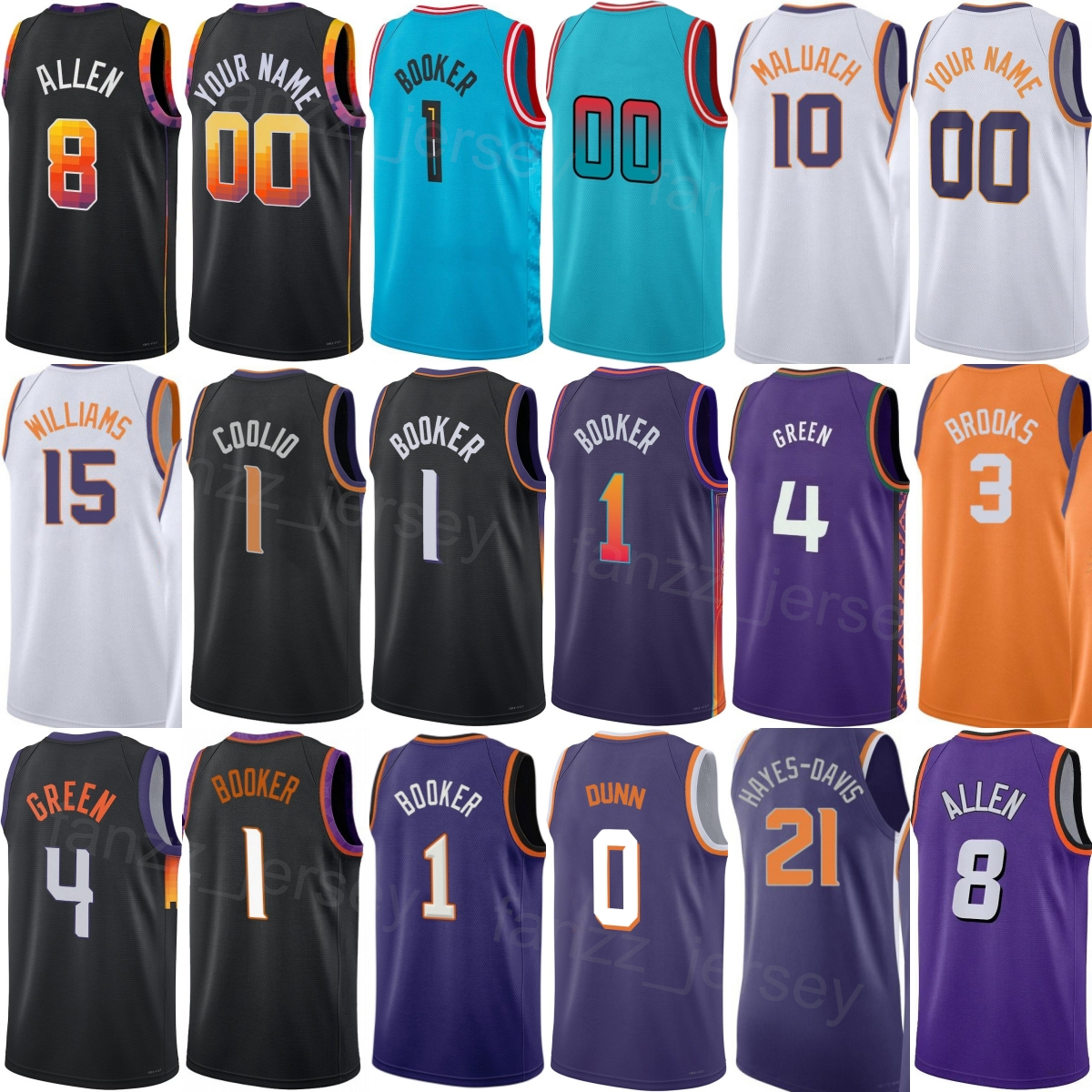 Printed Basketball Jalen Green Jersey 4 Man 2026 City Mark Williams 15 Royce ONeale 00 Collin Gillespie 12 Devin Booker 1 Dillon Brooks 3 Grayson Allen 8 Kid Women