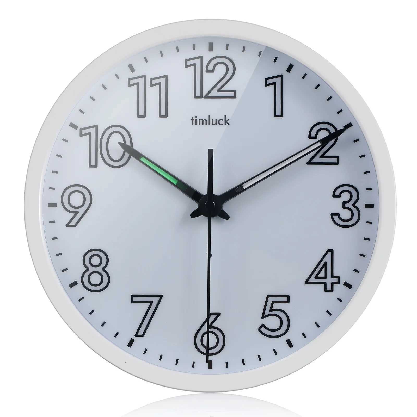 Silent Non-ticking LED Wall Clock with Light Sensor Auto-Illuminated Numbers Hands Adjustable Brightness Non-Fluorescent C251126