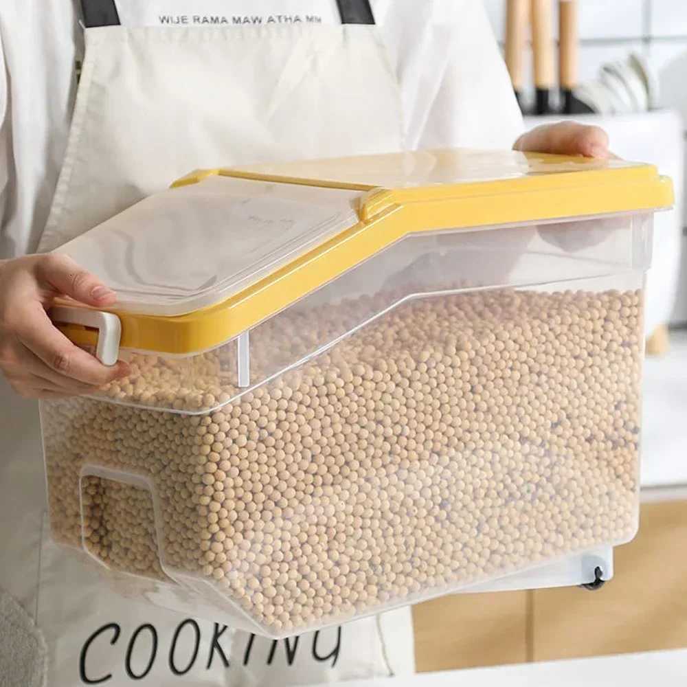 10kg Large Capacity Rice Storage Box Seal Food Dispenser Moisture-proof Thickened Flour Cereal Container Home Kitchen Organizers Y251126