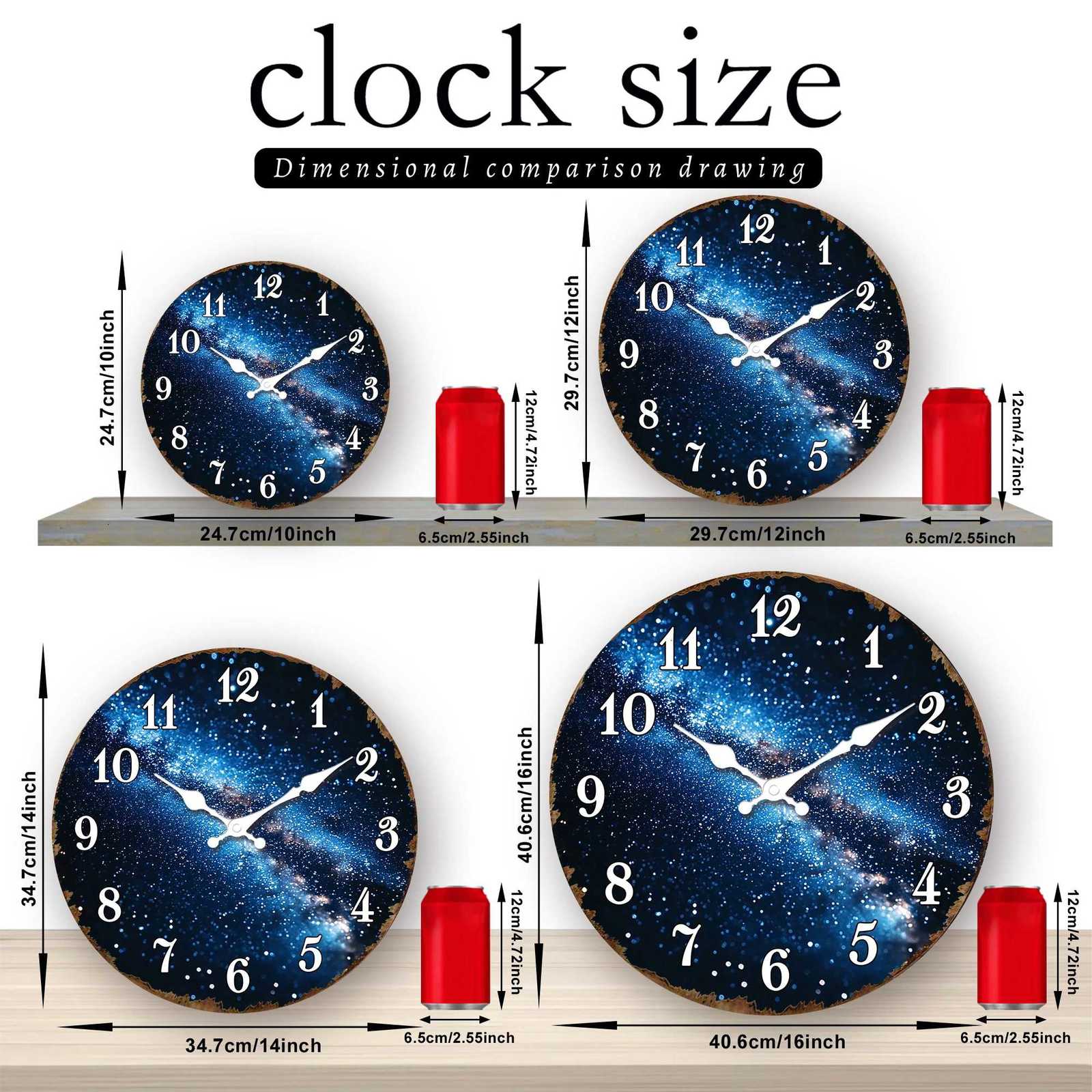 Starry Galaxy Round Wall Clock Cosmic Nebula Pattern Stunning Universe Themed Decor C251126