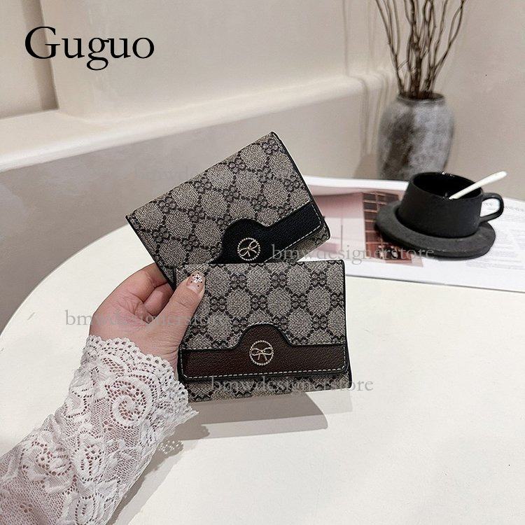 Guguo Designer Fashion Long Wallet Large Capacity Multi Card Slot Women's Printed Card Bag Retro Classic Handbag Large Banknote Wallet Folding St