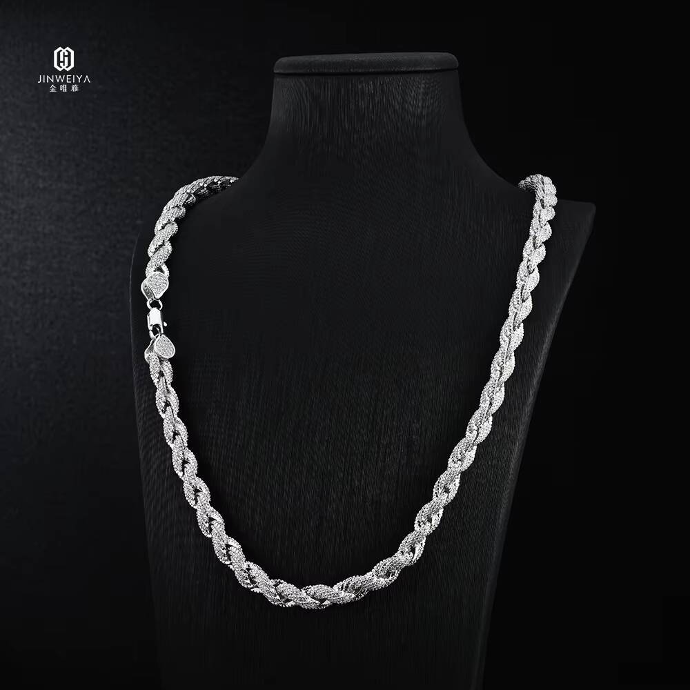 Nice Bling 8mm Cuban Link VVS Moissanite 925 Hip Hop Iced Out Cuban Link Chain 18k Gold Plated Necklace New Year Gift