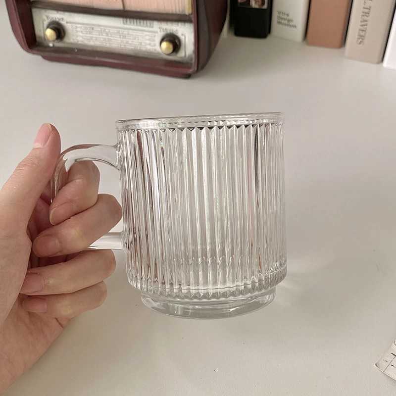 320ml/350ml Water Mug Transparent Coffee Mug with Handle Drinking Glasses Simple Lemon Water Cup Home Juice Bubble Water Mugs C251126