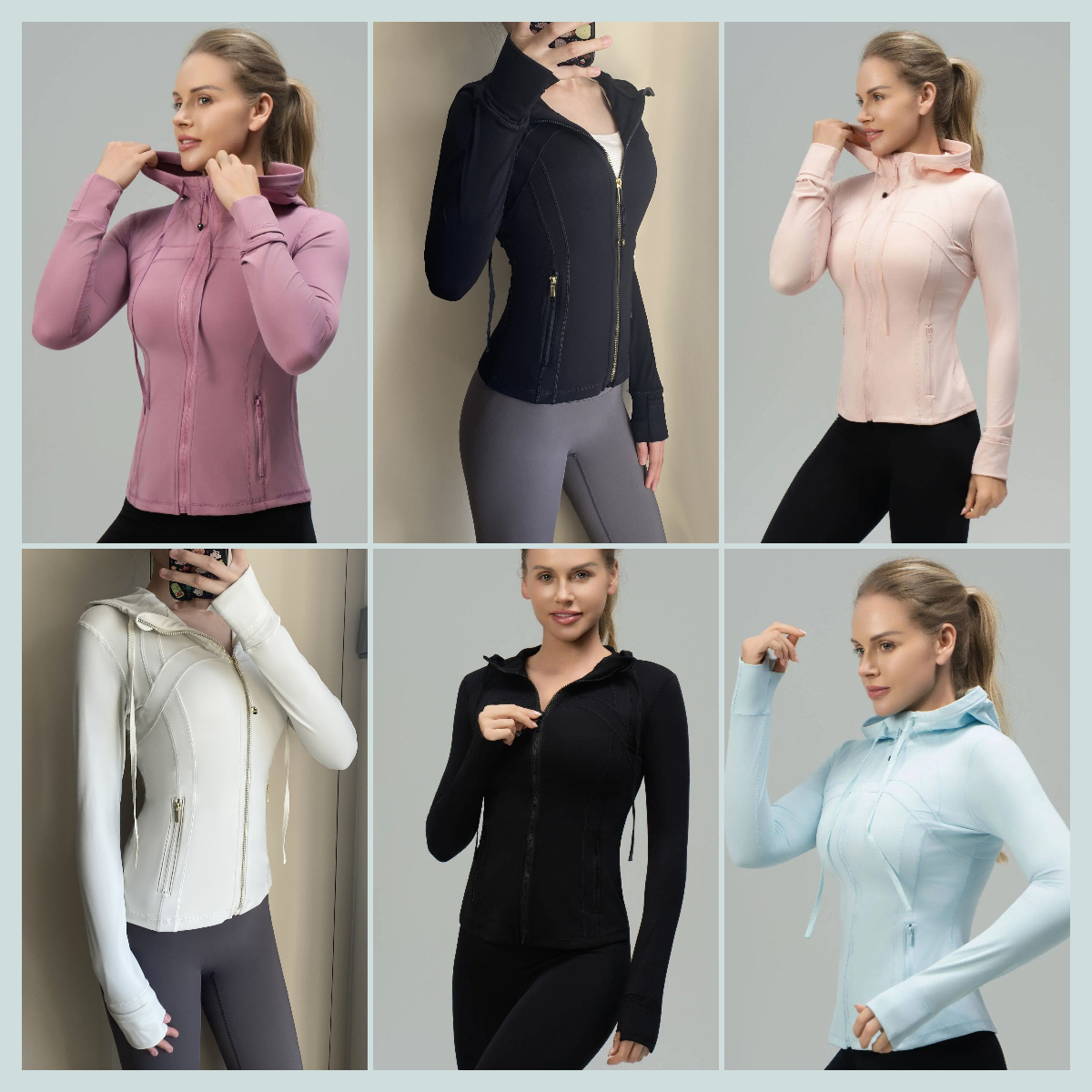 Women's Hooded Yoga Tops Designer Fashion Brand Sun Protection Athleisure Running Fitness Clothings High Quality Slim Fit Solid Color Jackets