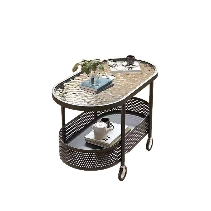 M11263 Simple storage shelf, sofa side table, oval side table, living room trolley