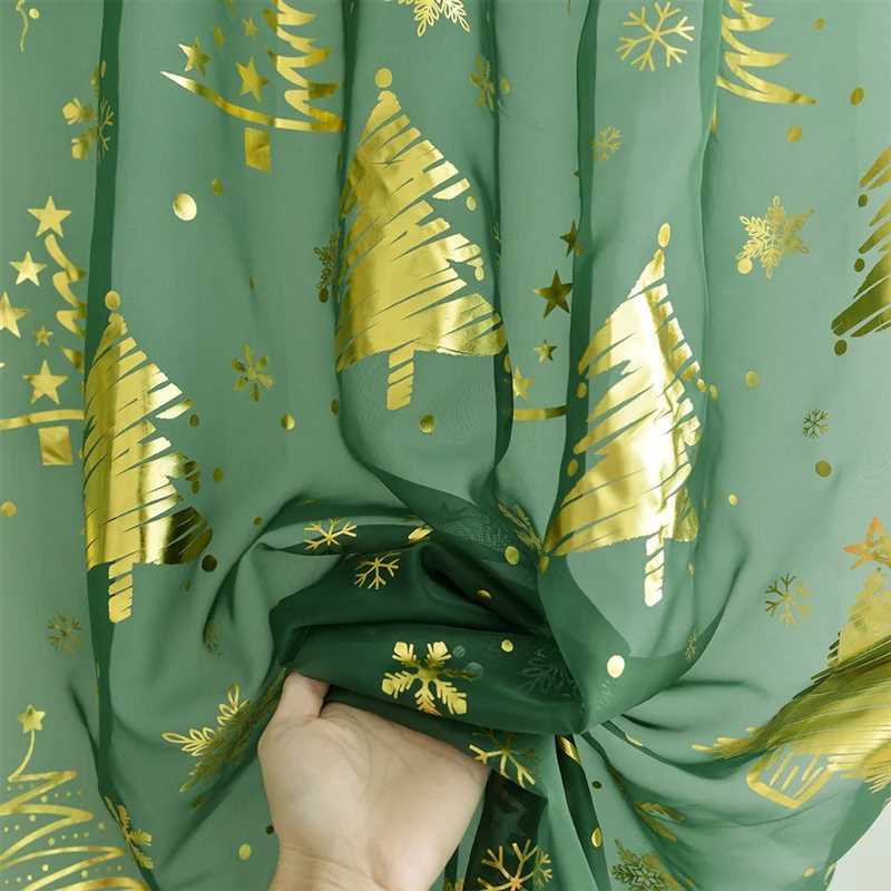 Curtain Christmas A93E-Festive Christmas Window Curtains 2 Pieces With Snowflake Print Design For Living Room Decorations Y251126