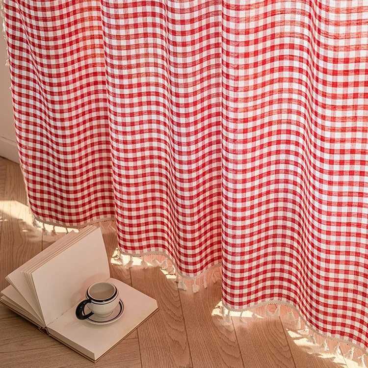 Curtain Christmas Buffalo Plaid Check Curtains Semi-Blackout Red and White Buffalo Checkered Window Drapes for Farmhouse Bedroom Living Room Y251126