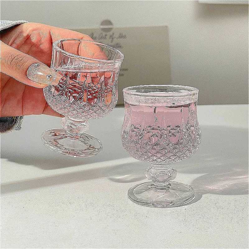 50ml Exquisite Cocktail Glass Vintage Carved Small Wine Glass Party Transparent Sweet Wine Glass Spirits Cup High End Drinkware C251126