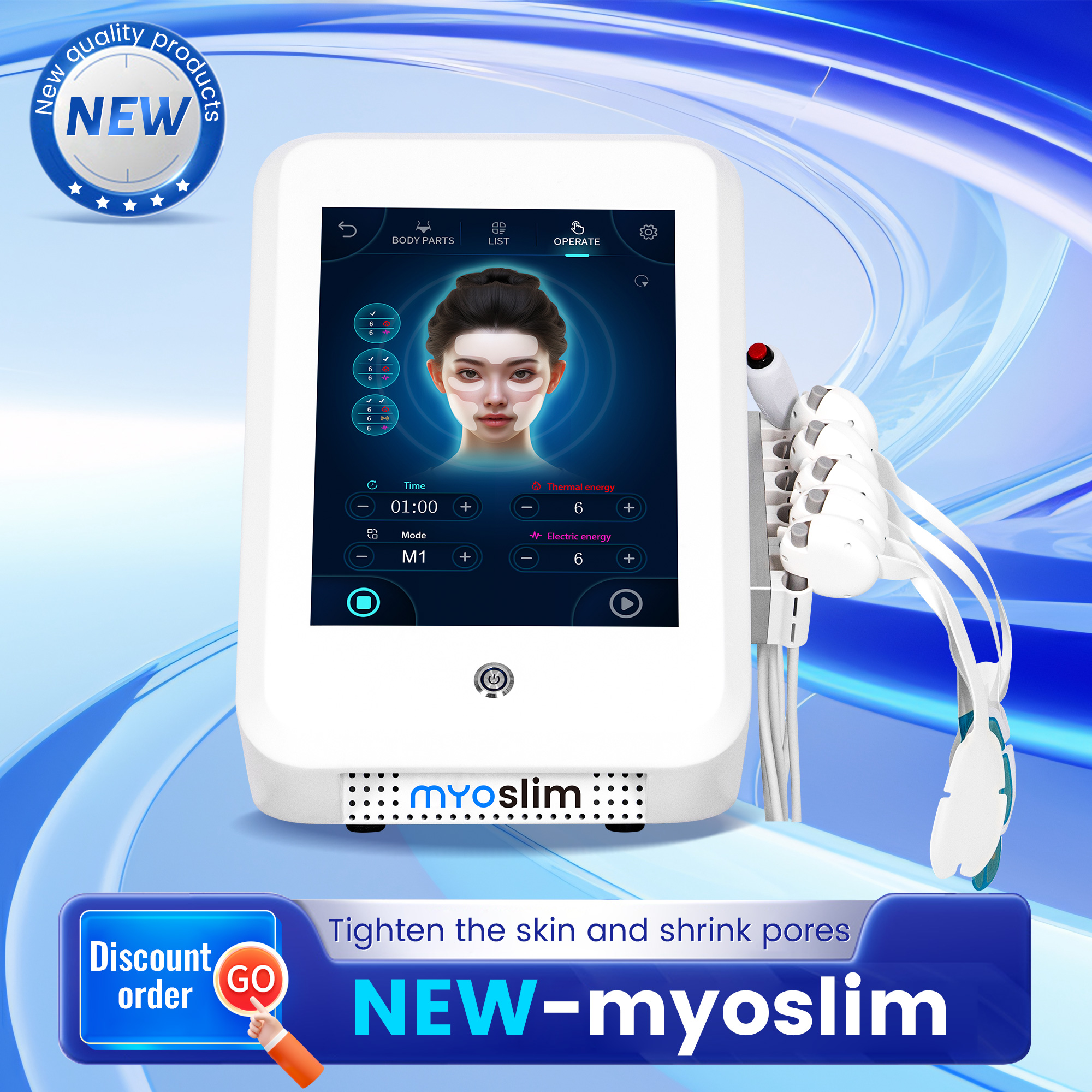 Professional MYOSLIM Facial Sculpting Machine For Beauty Salon and Home Use Skin Firming Wrinkle Reduction and Face Lifting Equipment