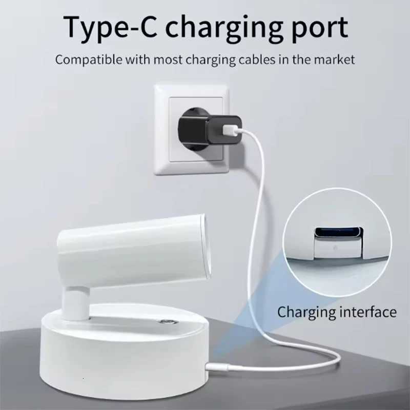 Magnetic Wall Sconce LED Desk Lamp Remote Control 3-Color Dimmable 360 Rotatable USB Rechargeable Bedroom Bedside Night Light M251126