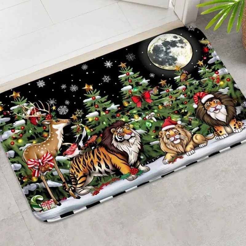 Christmas Pine Needle Welcome Mat Non-slip Doormat Home Decor Rug Living Room Bedroom Floor Mat Holiday DecorationsM251126