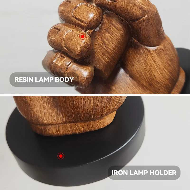 ordic Retro Resin Wall Lamp Left Hand Right Hand Fist Sconces Wall Fixture Home Decor Light Indoor Restaurant Bar Decoration M251126