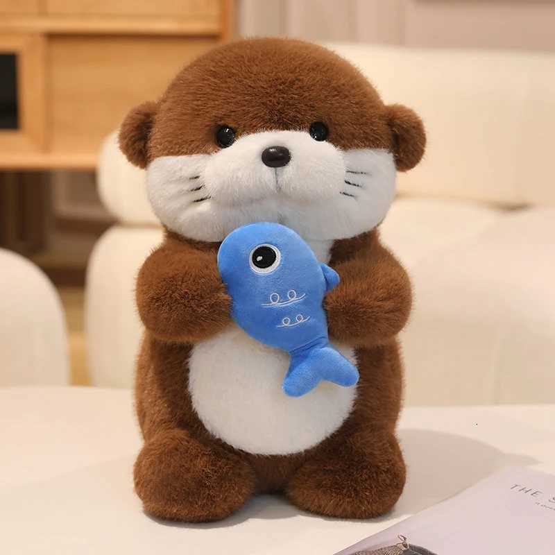 35cm Otter Plush Toy Soft Holding Fish Otter Doll low Creative Otter Stuffed Toy Birthday Gift For Kid Ro Decor C251202