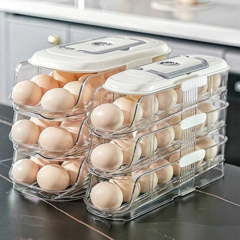 Home Refrigerator Automatic Rolling Egg Storage Tray Side Door Storage Container Food-Grade Rolling Egg Rack Y251126