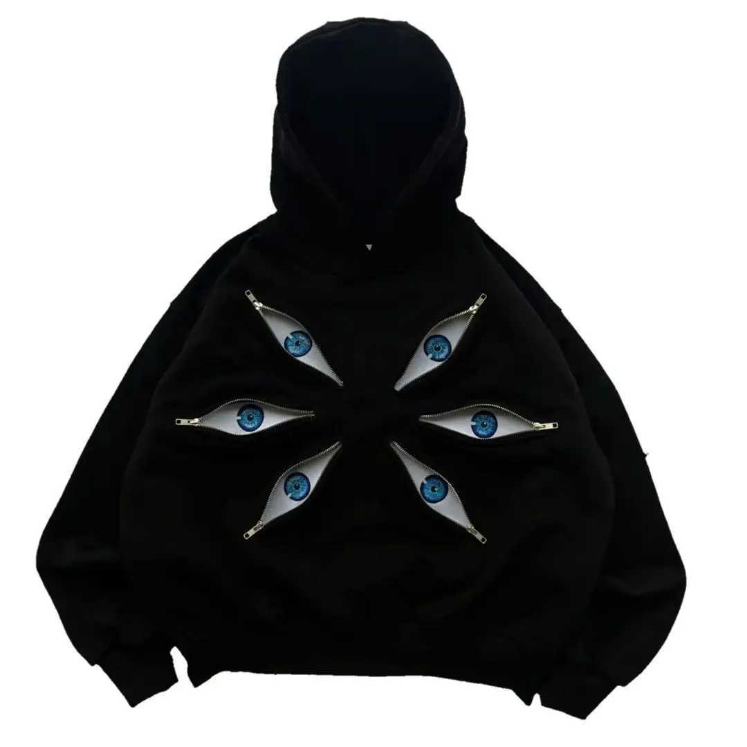 American Six Eye Kokushibo Graphic Oversized Hoodies Gothic Casual Hoodie Sweatshirts Streetwear Harajuku Y2k Men Women Clothing J251136