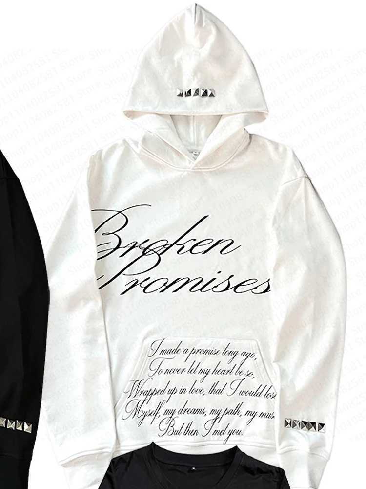 American Neo Gothic Punk Harajuku Y2K Letter Pattern Womens Hip Hop Street Wear Retro Fashion Loose Cotton Long Sleeve T-shirt J251136