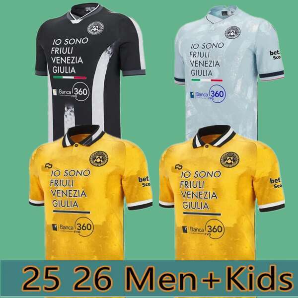 New 2025 2026 Udinese Calcio Soccer Jerseys ZARRAGA IKER BRAVO EKKELENKAMP BUKSA ZANIOLO SOLET OKOYE 25 26 Home Away PIOTROWSKI men Football Shirts