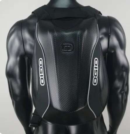 For OGIO 30-48L Motorcycle Carbon Fiber Hard Shell Backpack High-Capacity Waterproof Moto Racing Storage Travel Bag 2024
