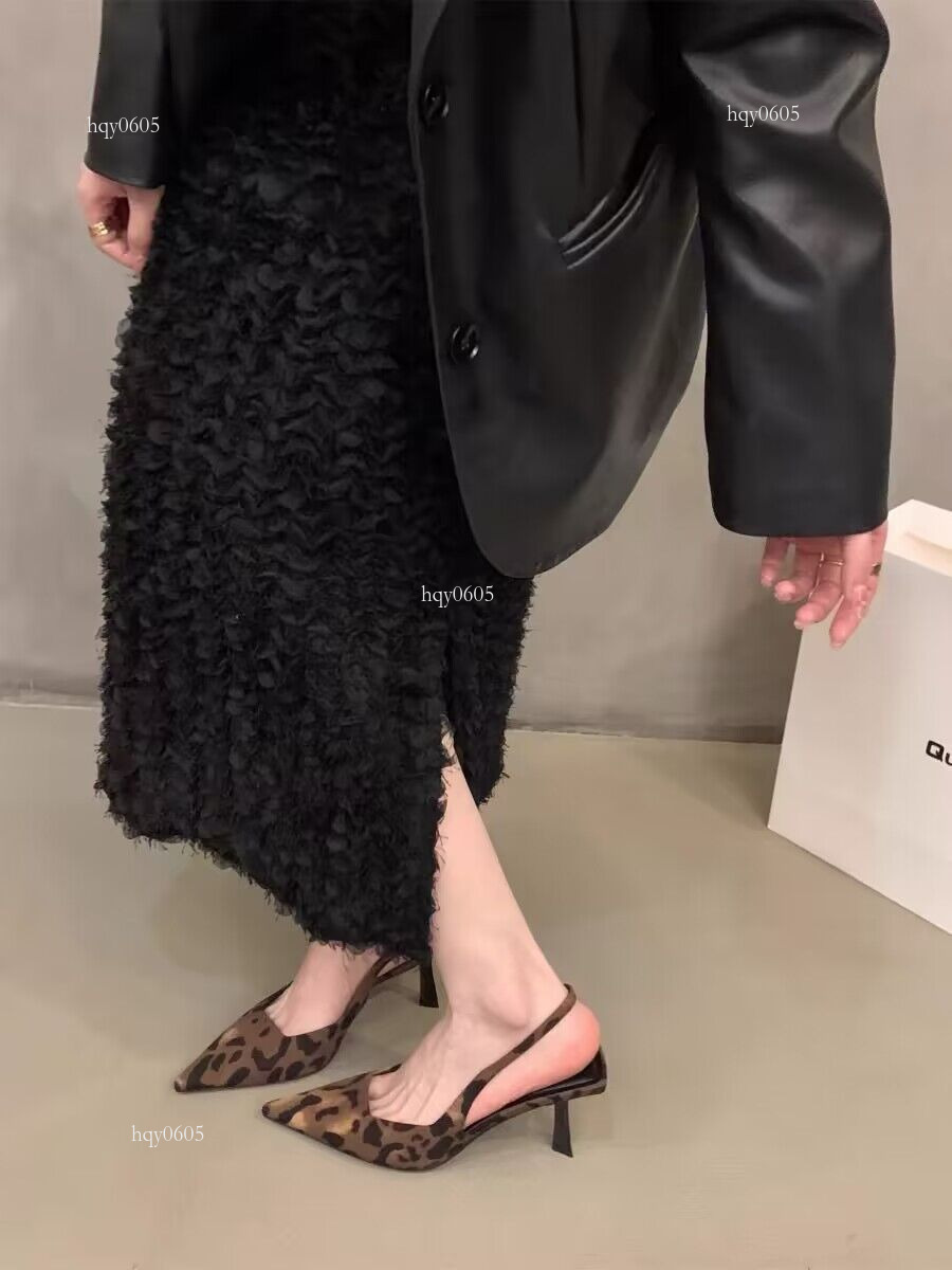 Top brand high-quality new free designer shoes with soft soles, non tiring feet, fresh and elegant high heels, well-known new super fairy leopard prin