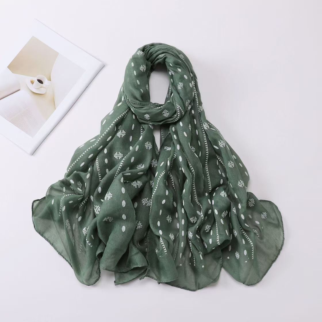 T560 new fashion cotton and linen foam scarf winter spring and autumn gauze scarf literary neck scarf versatile shawl long thin scarf