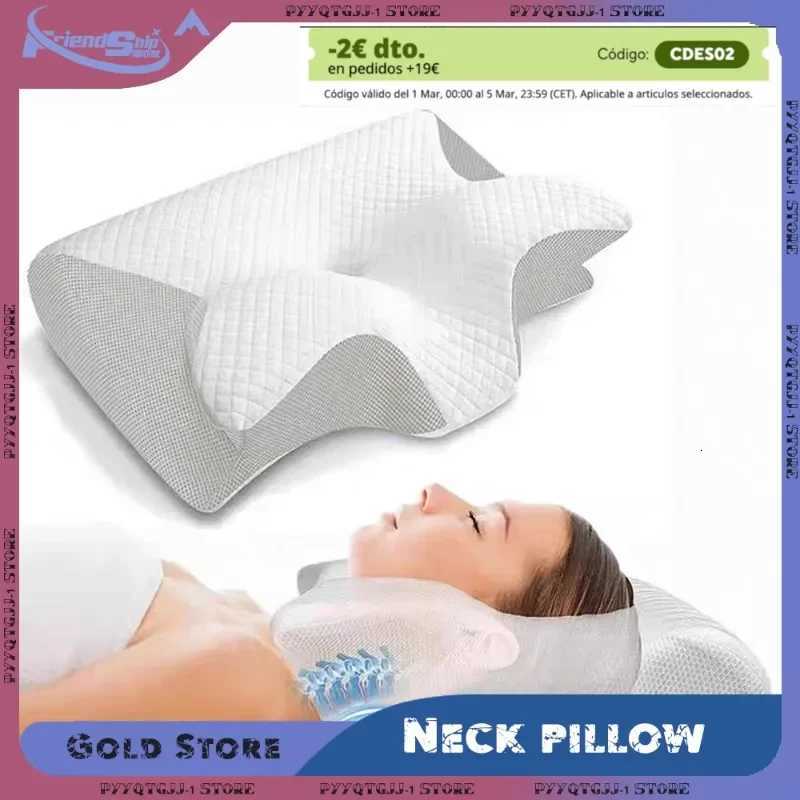 Sleep Memory Pillow Butterfly Memory Foam Neck Pillows Contoured Sleep For Neck Pain Relief Stomach Support Comfortable PillowW251126