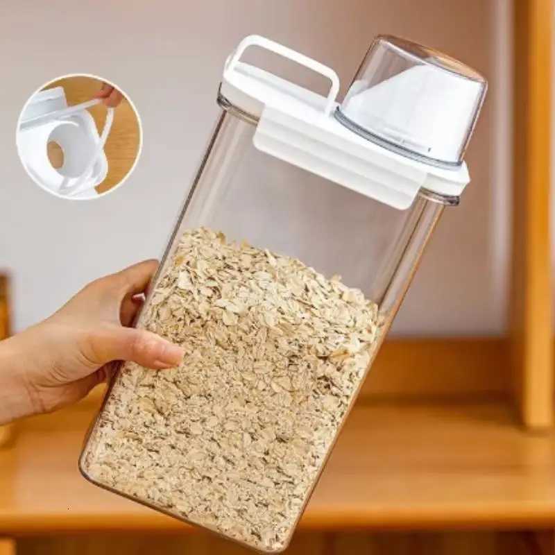 25L Four Button Sealed Household Rice Bucket Moisture proof Sealed Storage Canned Rice Grains and Coarse Grains Storage Box Y251126